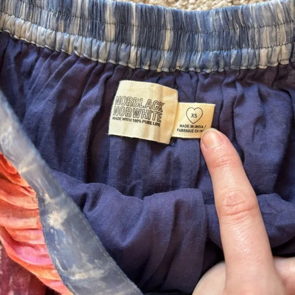 Anthropologie Oksana Norblack Norwhite Tie Dye Midi Skirt Women’s XS Boho - Picture 10 of 10